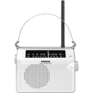 Sangean AM/FM Compact Analog Radio, White