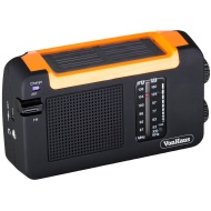 VonHaus Wind Up Solar Radio with Rechargeable Battery &amp; USB Charger Port AM/FM Radio &amp; Micro USB Cable