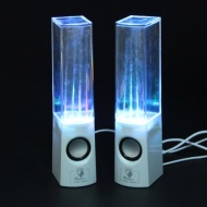 White LED Dancing Water Show Music Fountain Multi-colored LED Light Mini Computer Speakers For Laptop PC Phone Tablet PC
