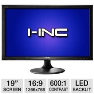 I-Inc IL195ABB 19&quot; Class Widescreen LED Backlit Monitor - 1366 x 768, 16:9, 600:1 Native, 5ms, VGA, Energy Star &nbsp;IL195ABB