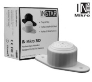 INSTAR 100387 aktives Mikrofon (Cinch, 2,5dBi) für IP Kamera inkl. Signal- Lautsärkenregelung wei&szlig;
