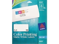 Avery� 8253 Color Printing Matte White Inkjet Shipping Labels, 2&quot; x 4&quot;, 200/Box