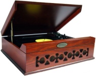 Pyle Retro Style Record Player: Mahogany Turntable (PVNTT6UMR) Brown