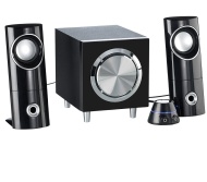 Auvisio Aktives 2.1-Multimedia-Soundsystem mit Subwoofer MSX-220, 32 Watt