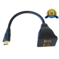 High Tech Computing - HDMI Splitter Professional Quality 1 INPUT to 2 OUTPUT / Male to 2 x Female / 1080p / v1.3 / Video / Audio / 15&quot;