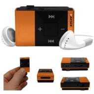 Stuff4&reg; Orange Mini MP3 Player With Micro SD Card Slot + 3.5mm Jack Input + Mini USB Charging Cable + Headphones