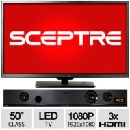 Sceptre 50&quot; 1080P LED TV &amp; FREE SB301523 Sound Bar ($149 value) &nbsp;E505BV-FMQR Bundle