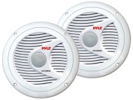 Paire d&#039;enceintes / baffles Pyle 6.5&quot; (16.5 cm) &eacute;tanches avec une puissance de 150 Watts. Id&eacute;al pour bateau, scooter de mer etc. Blanc.