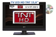 T&eacute;l&eacute;vision TV HD LED + DVD 39,6 CM pour camping car 220v/12v/24v