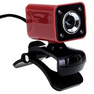 USB 2.0 1080P 8.0MP 4 LED HD Webcam Web Cam Camera MIC for Laptop Computer Red