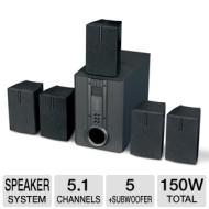 Curtis HTIB1002 Home Theater Speaker System - 5.1 Channel, 150 Watts Total, 4&quot; Subwoofer (Refurbished) &nbsp;RB-HTIB1002