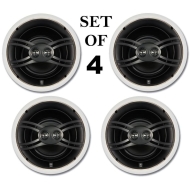 Yamaha In-Ceiling 3-Way 100 watts Natural Sound Custom Easy-to-install Speakers (Set of 4) with Dual Tweeters &amp; 6-1/2&quot; Woofer for 1 Large Room or Seve