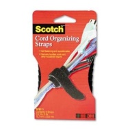 Scotch Cord Organizer Straps, 1/2 x 8-Inches, Black, 6-Pack