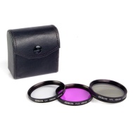 Ensemble de 3 filtres Zeikos diam&egrave;tre 49mm pour appareil photo num&eacute;rique : UV, Polarisant circulaire et FL-D Fluorescent