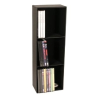 Black Leather Look and Feel Tall DVD Unit ( Holds up to 39 DVDs )