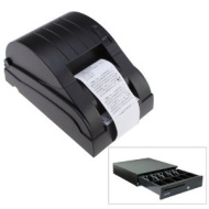 IMAGE&reg; Black 58mm High-Speed USB POS Receipt Thermal Printer With Cash Drawer Works w/ POS Receipt Printers by RJ Interface