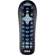 RCA RCR311BN 3 device black universal remote and partially backlit