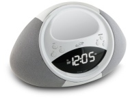 iLive ICP122W Clock Radio with Dock for iPhone/iPod, 20 FM Presets and LCD Display (White)