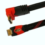 ULTRA High Speed 90 Degree (Right Angle) FLAT HDMI Cable Ver. 1.4 with Ethernet and Audio Return Channel. Supports 1080p, 3D TV, 4k X 2k Video [Latest