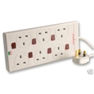 6 Way Extension lead with Surge Protection + Switched Individually