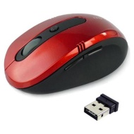 New USB Wireless Cordless Optical Mouse Mice with Nano Receiver for Laptop PC (Optical - Wireless - Radio Frequency - Red - USB 2.0 - 1200 dpi)