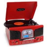 Inovalley Retro 03 Black Retro Styled HiFi Music System, FM Radio, Vinyl Record Player &amp; CD Player (MODEL with MP3 usb stick recording &amp; playback)