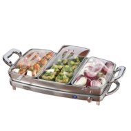 Nostalgia Electrics 3-in-1 Deluxe Buffet Server &amp; Warming Tray