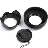 K&amp;F Concept 55mm Camera Lens Accessory Kit - Includes (55mm Flower Petal Lens Hood,3-Stage Rubber Collapsible Lens Hood,Center Pinch Lens Cap)