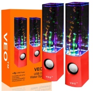 VEO - USB Dancing Water Speakers red - Desktop Speakers for PC, Mac, MP3 Players, Mobile Phones inc. iPhone &amp; Tablets, iPad 4, iPad Air, iPad 5 iPhone