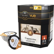 Keurig Barista Prima Cappuccino Italian Roast Vue Pack (16 Coffees and 16 Frothers) 7.5 oz (Pack of 2)