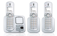 Philips - CD5653S/38 - T&eacute;l&eacute;phone sans fil avec r&eacute;pondeur + 2 combin&eacute;(s) suppl&eacute;mentaire(s) - GAP - Blanc