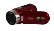 Vivitar 790HD 5.1MP 3D Video Camera with 2.7&quot; Screen and 4x Digital Zoom with Face Detection in Red
