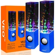 VEO - USB Dancing Water Speakers blue - Desktop Speakers for PC, Mac, MP3 Players, Mobile Phones inc. iPhone &amp; Tablets, iPad 4, iPad Air, iPad 5 iPhon