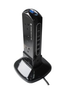 Masterplug SRPTU102PB USB Charging Surge Protected 2m Extension Lead Power Tower with 10 Sockets