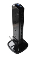 Masterplug SRPTU122PB USB Charging Surge Protected 2m Extension Lead Power Tower with 12 Sockets