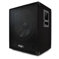 Ibiza Subwoofer attivo amplificato PA da 38 CM (15&quot;) (800 Watt, Bi-amp ingresso per 2 satelliti, flangia per stativo)