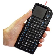 New Black Mini Wireless Bluetooth Keyboard For Laptop PC Wii PS3 HTPC With Touchpad &amp; Laser Pointer