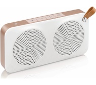JVC SP-AD60-M Portable Bluetooth Wireless Speaker - White &amp; Gold