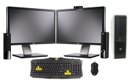 Home Office Gaming PC Dual 19&quot; Multi Monitors - 1TB 1000GB Storage - 8GB RAM - Dual Core Processor - Dedicated Nvidia GT730 Graphics Card HDMI - Keybo