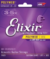 Elixir&reg; Strings Acoustic 80/20 Bronze Guitar Strings with POLYWEB&reg; Coating