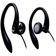 Black Ear-Hook Stereo Headphones