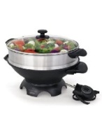 Wolfgang Puck WPWK0035 Electric Gourmet 6-Quart-Capacity Wok with Steaming Tray