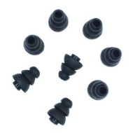 Xcessor Triple Flange Conical Replacement Silicone Earbuds 4 Pairs (Set of 8 Pieces). Compatible With Most In Ear Headphone Brands. Size: SMALL. Black
