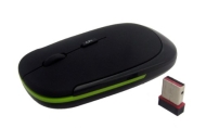 Kinobo - Souris Sans Fil - USB 2.0 Noir/Verte, 2.4Ghz - Forme Ergonomique