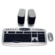 APEVIA Multimedia Keyboard/Optical Mouse/Speaker Combo-Silver