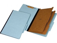 Staples&reg; 100% Recycled Classification Folders, Legal, 2 Partitions, Blue, 20/Box