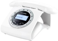 simvalley communications simvalley Retro-DECT-Schnurlostelefon mit Anrufbeantworter, wei&szlig;