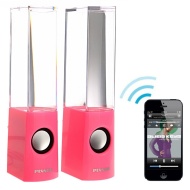 PIXNOR Wireless Bluetooth Colorful LED Fountain Dancing Water Mini Speakers for iPhone iPad Cellphone PC (Pink)