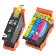 2-PACK Dell (Series 21) Compatible Black Y498D &amp; Color Y499D Ink Cartridges for printer V515w V313w