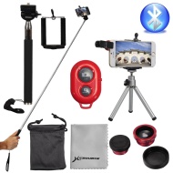 XCSOURCE &reg; Super Kit Fotografico Tr&iacute;pode + Controlador Wireless+ 3-en-1 Lente Objetivo Fisheye Gran Angular Macro+ Telesc&oacute;pica Extensible Monopod de C